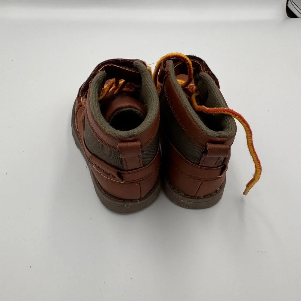 Carter's Toddler Boy Size 6 Brown High Top Boots with Gold Laces